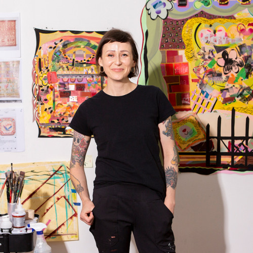 Curater Dany Chan and artist Amy Boone-McCreesh