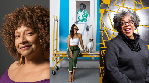 From left to right: Joyce J. Scott, Amy Sherald, and Lowery Stokes Sims, PhD.