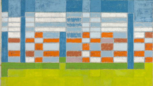 Amalie Rothschild. “Resortscape” (Detail). 1954-1955. Baltimore Museum of Art, Gift of Amalie R. Rothschild, BMA 2011.110. Courtesy of the Estate of Amalie Rothschild.