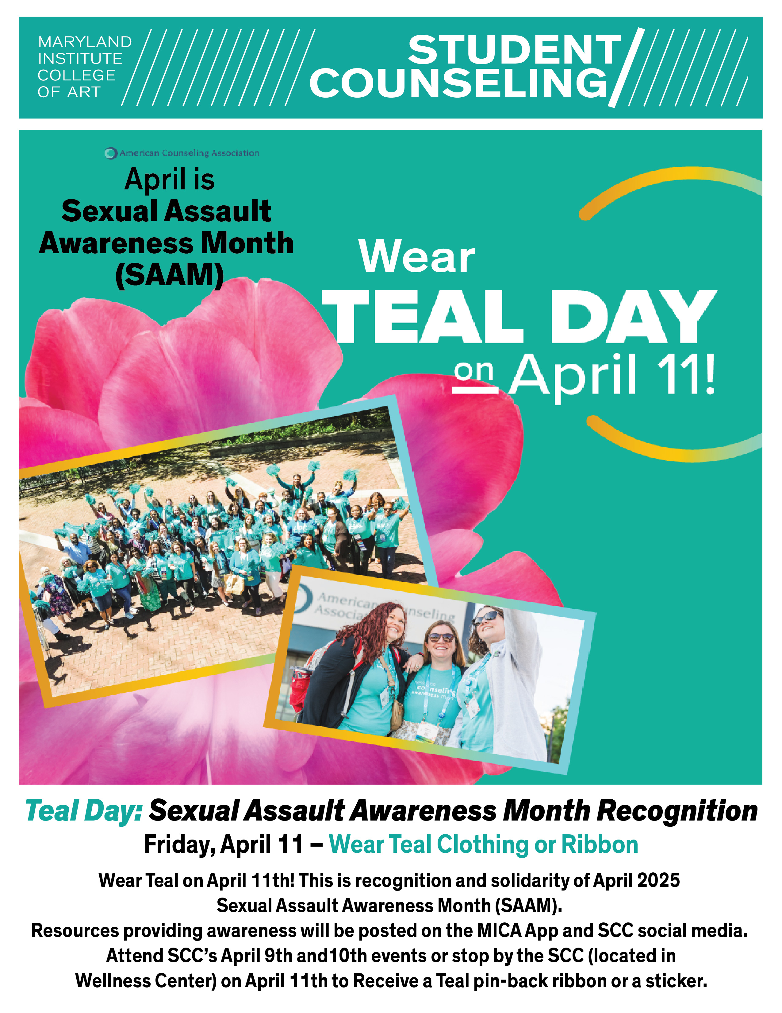 Sexual Assault Awareness Month (SAAM) Recognition - Teal Day | MICA