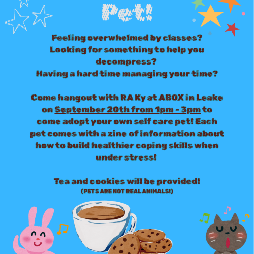 Adopt a Selfcare Pet poster by Ky Perez