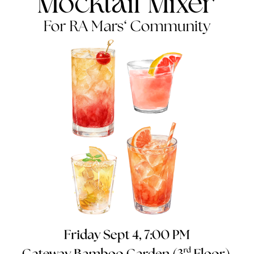 Flyer with illustrations of crafted drinks, made with canva