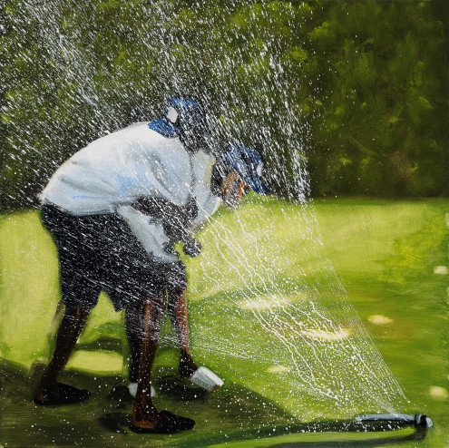Jerrell Gibbs. Sprinklers. 2026. Courtesy of the artist and Galerie Myrtis. Photo by Joseph Hyde. Artwork © 2026 Jerrell Gibbs