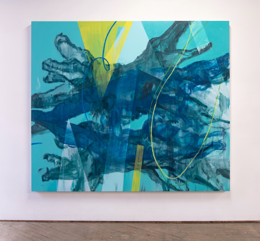 Shape Shifters, 84 x 72in, acrylic on canvas, 2021