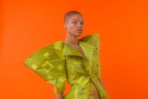 Elana Wallach ’23 (Fiber BFA). Garment from Ora Capsule Collection, 2023.