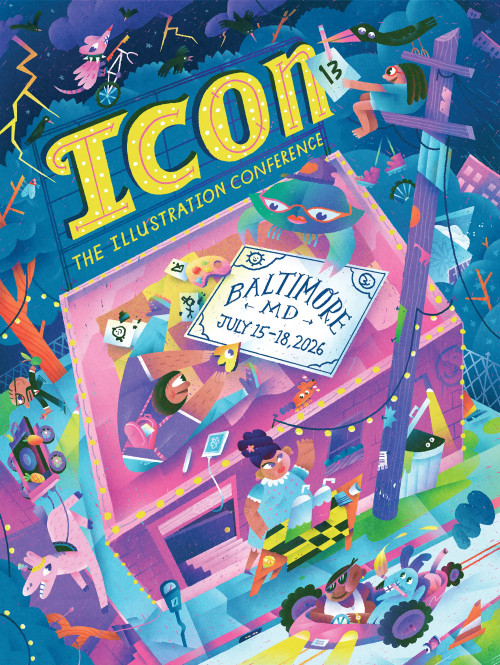 ICON13 Conference Poster, by Andrew Haener ’23 (Illustration Practice MFA)