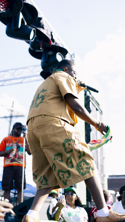 Custom look by Jasmin Nessa Ali for musician Spincity Chris, 2026.